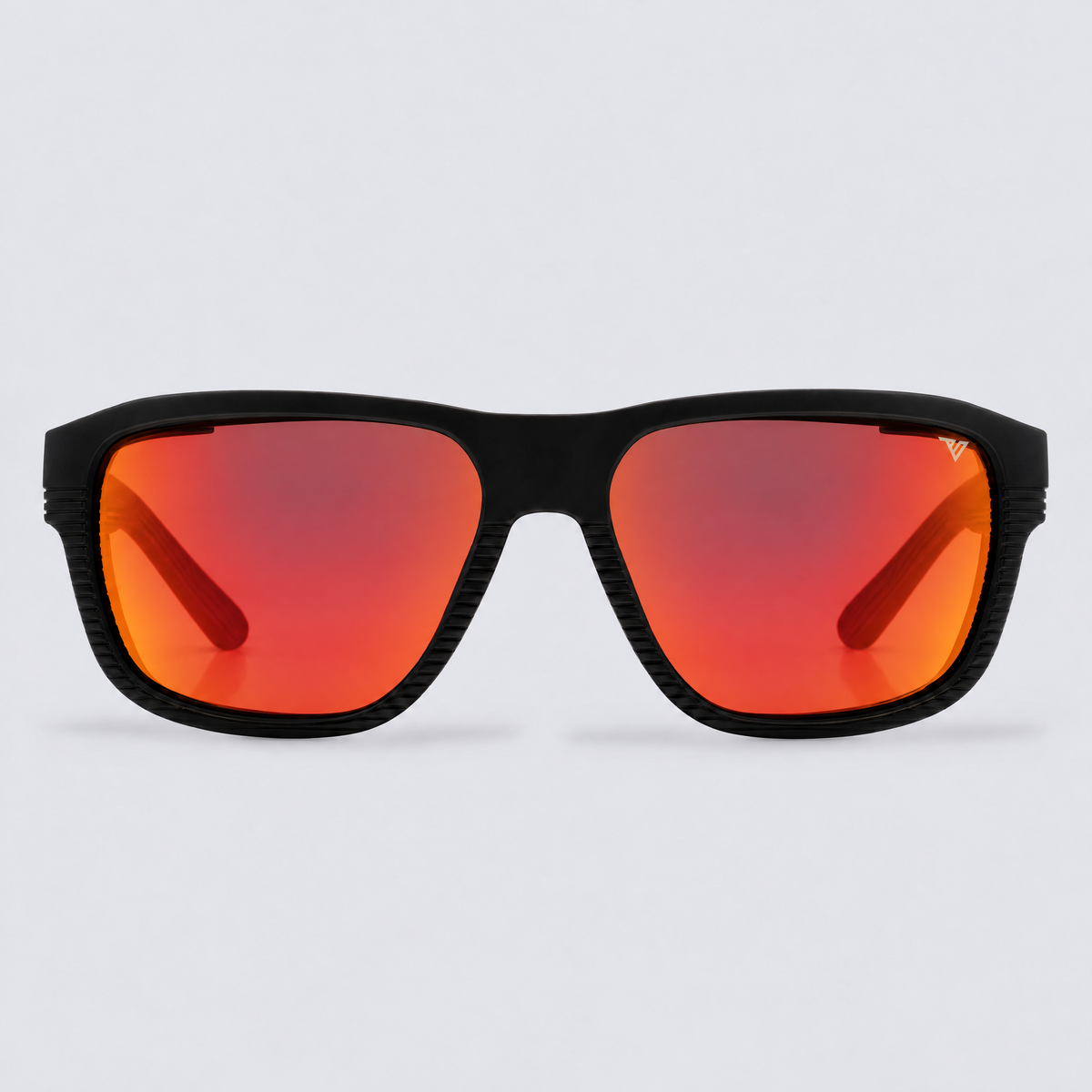 Switchback Matte Black Polarized Red Mirror – front view