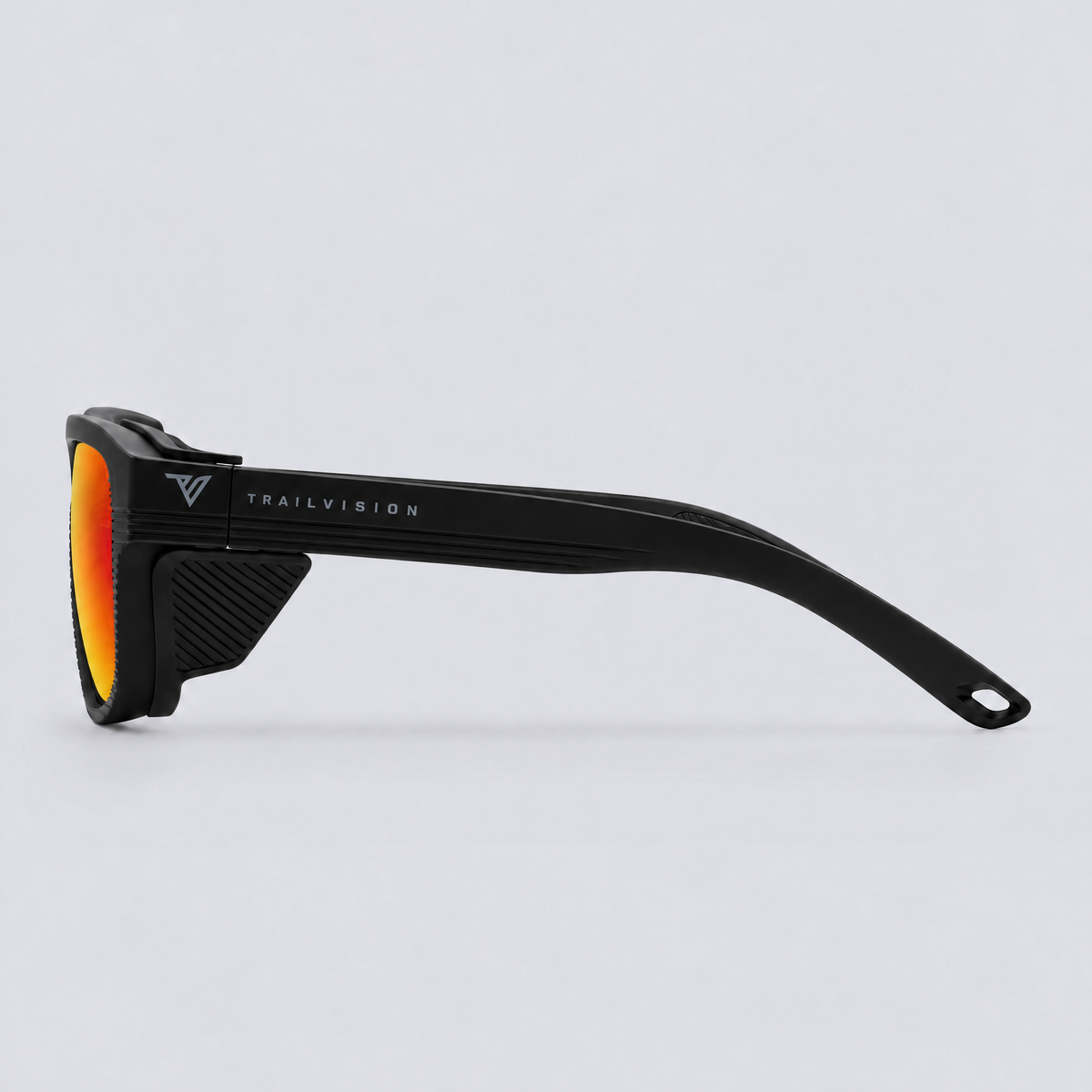 Switchback Matte Black Polarized Red Mirror – side view