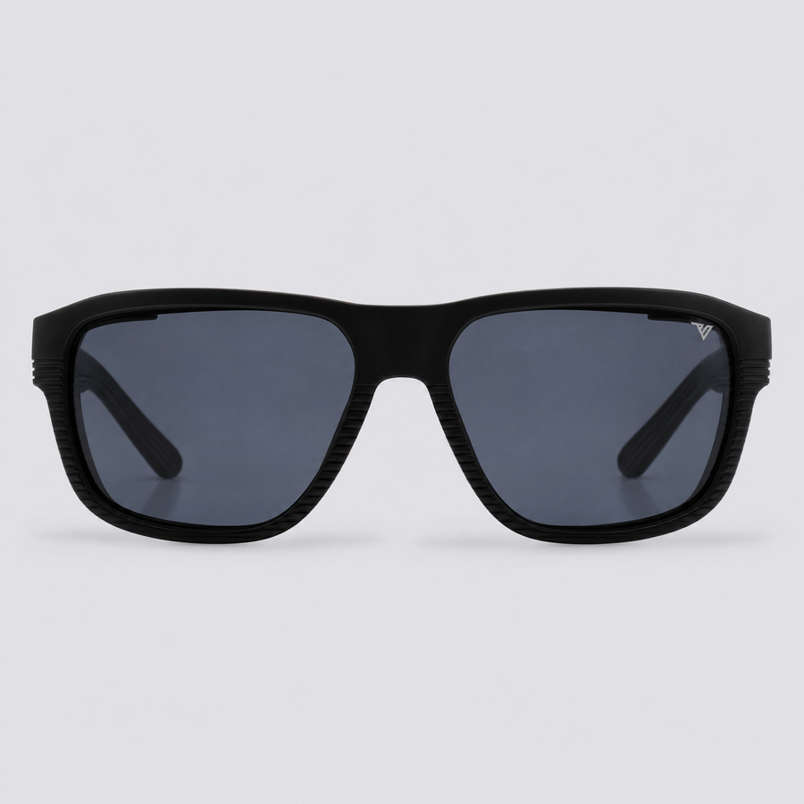 Switchback Matte Black Polarized Smoke – front view