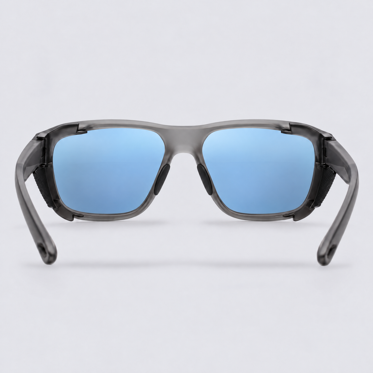 Switchback Matte Crystal Dark Grey Polarized Ice Blue Mirror – back view