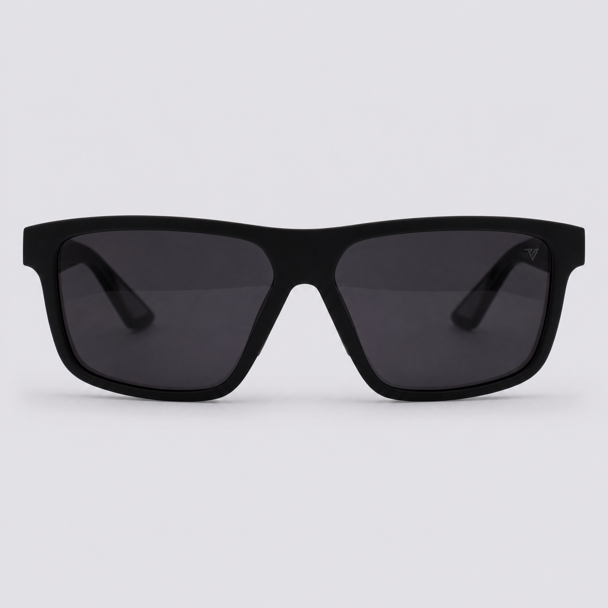 Trailvision Trailhead sunglasses, Matte Black frame with polarized Smoke lenses, front view