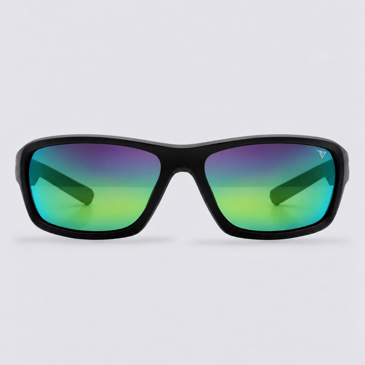 Crossway Matte Black Polarized Green Mirror – front view
