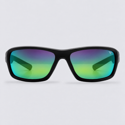 Crossway Matte Black Polarized Green Mirror – front view