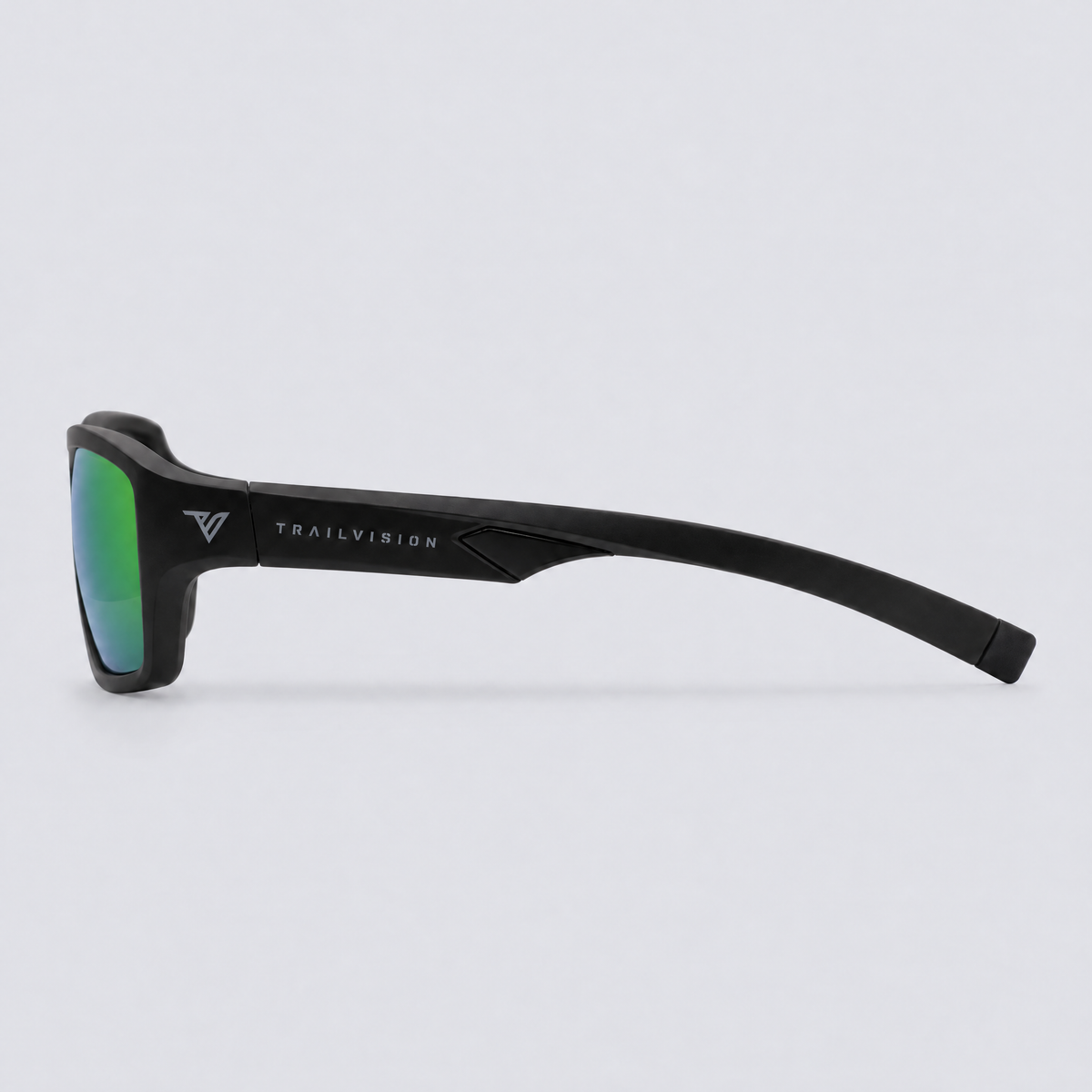 Crossway Matte Black Polarized Green Mirror – side view