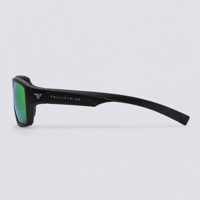 Crossway Matte Black Polarized Green Mirror – side view