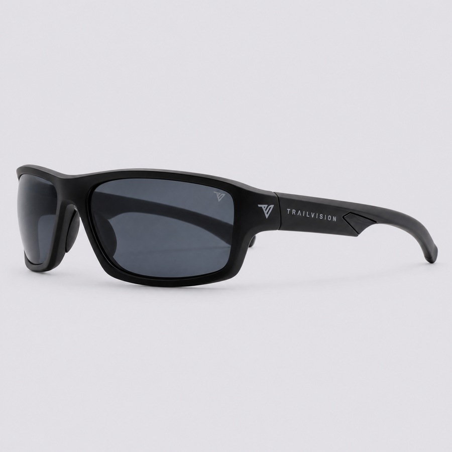 Crossway Matte Black Polarized Smoke – angle view