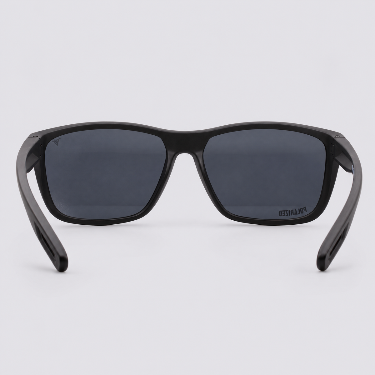 Trailvision Dustline sunglasses, Matte Black frame with polarized Smoke lenses, back view