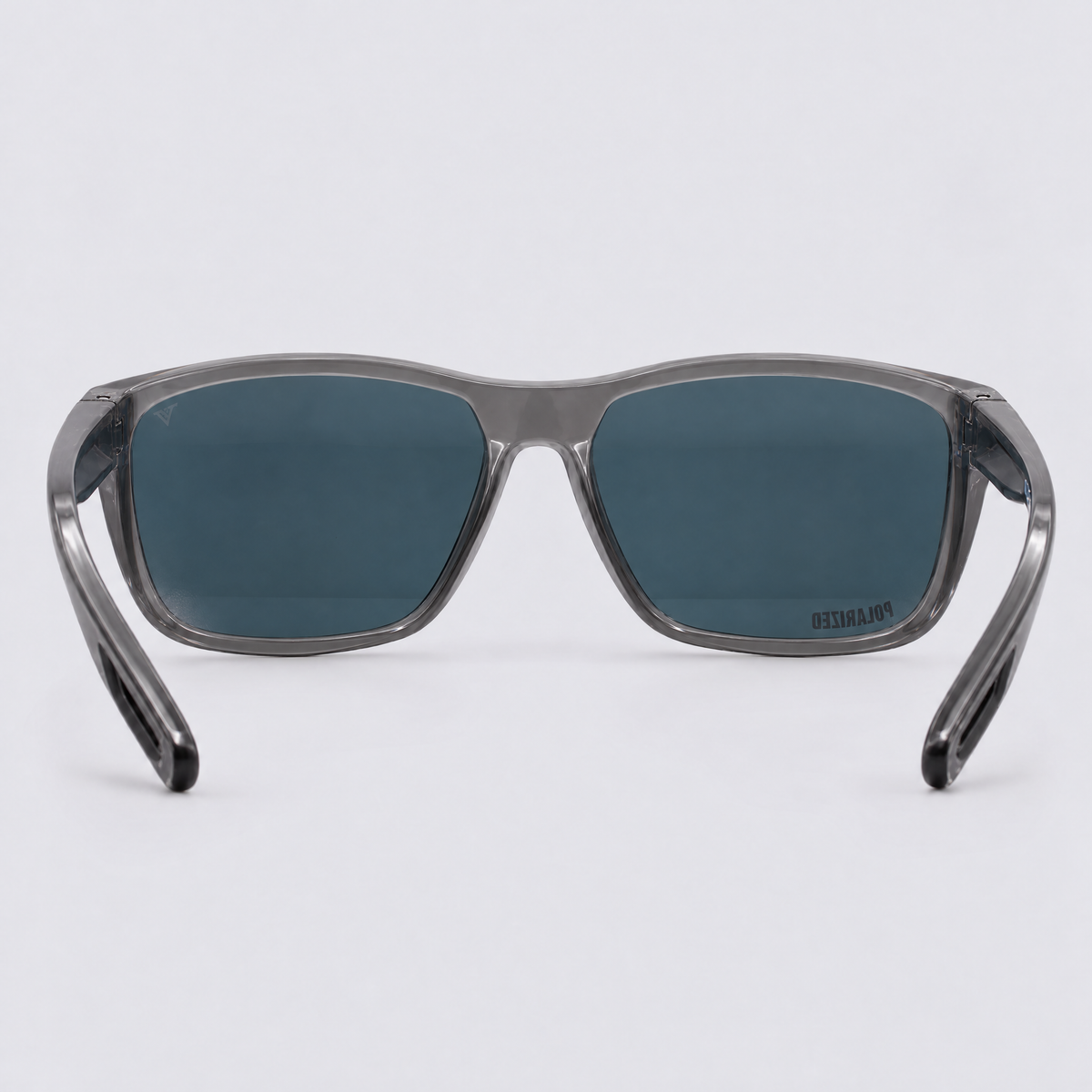 Trailvision Dustline sunglasses, Crystal Dark Grey frame with polarized Red Mirror lenses, back view