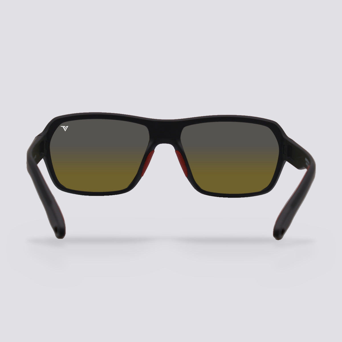 Frontier Matte Black, Polarized Blue Mirror lens, back view