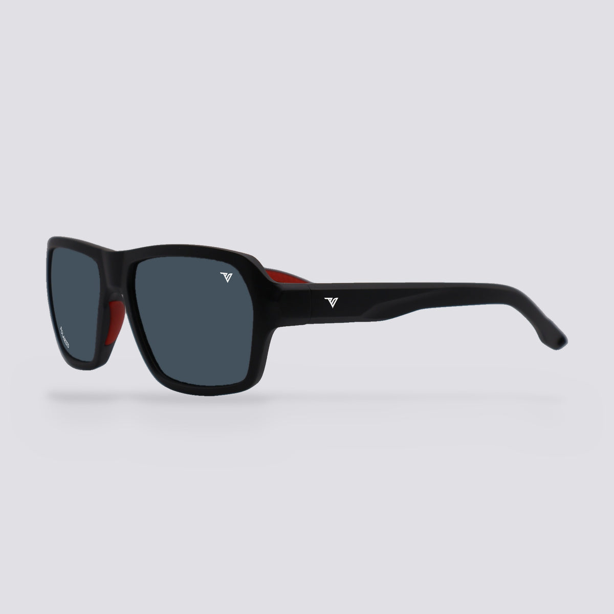 Frontier Matte Black, Polarized Smoke lens, angle view
