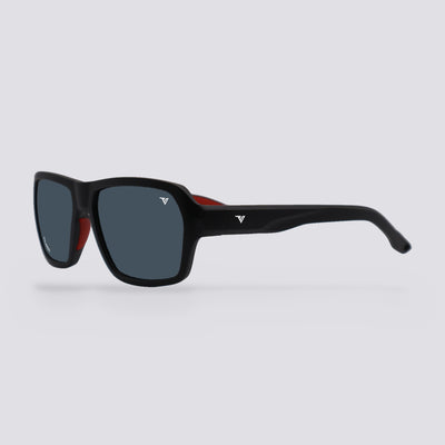Frontier Matte Black, Polarized Smoke lens, angle view