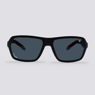 Frontier Matte Black, Polarized Smoke lens, front view