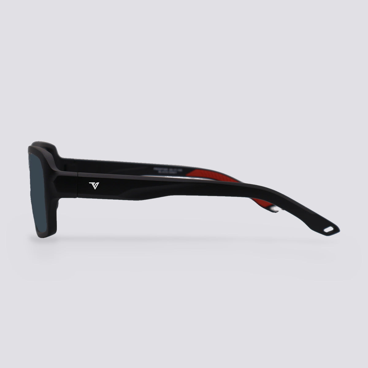 Frontier Matte Black, Polarized Smoke lens, side view