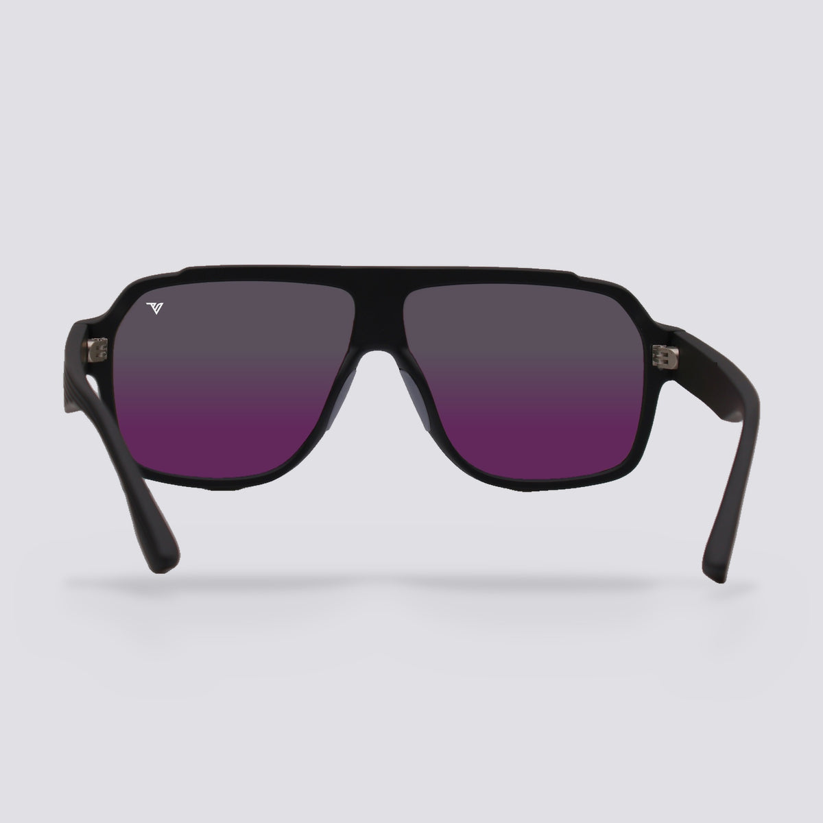 Highland polarized sunglasses, Matte Black frame, Green Mirror lens, back view