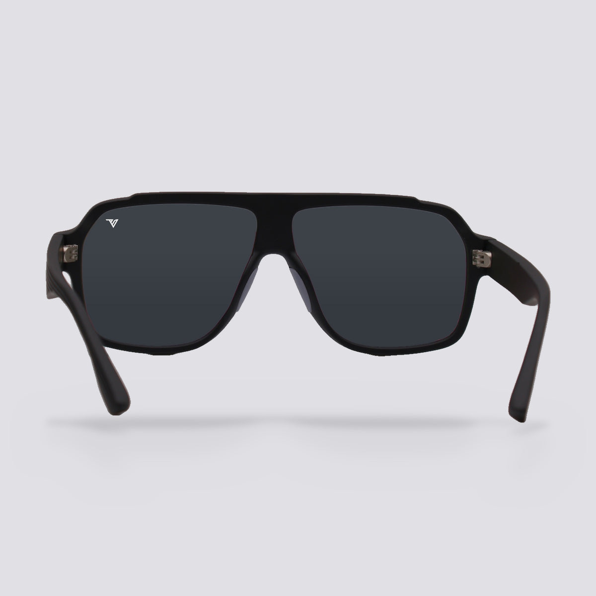 Highland polarized sunglasses, Matte Black frame, Smoke lens, back view