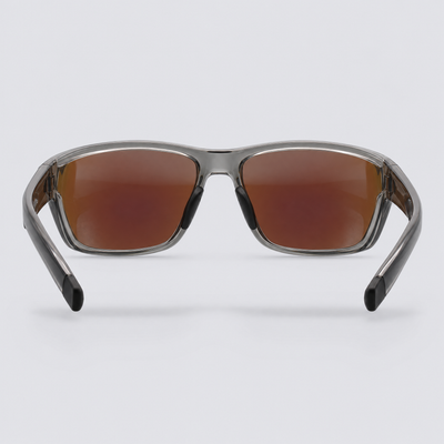 Ironclad Shiny Crystal Dark Grey Polarized Ice Blue Mirror – back view