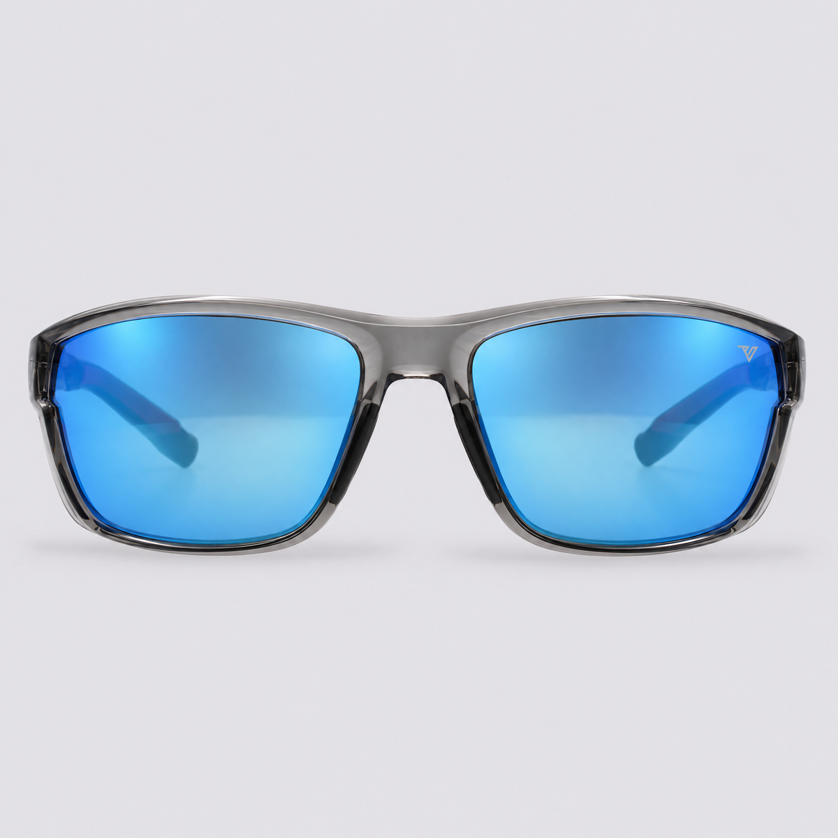 Ironclad Shiny Crystal Dark Grey Polarized Ice Blue Mirror – front view