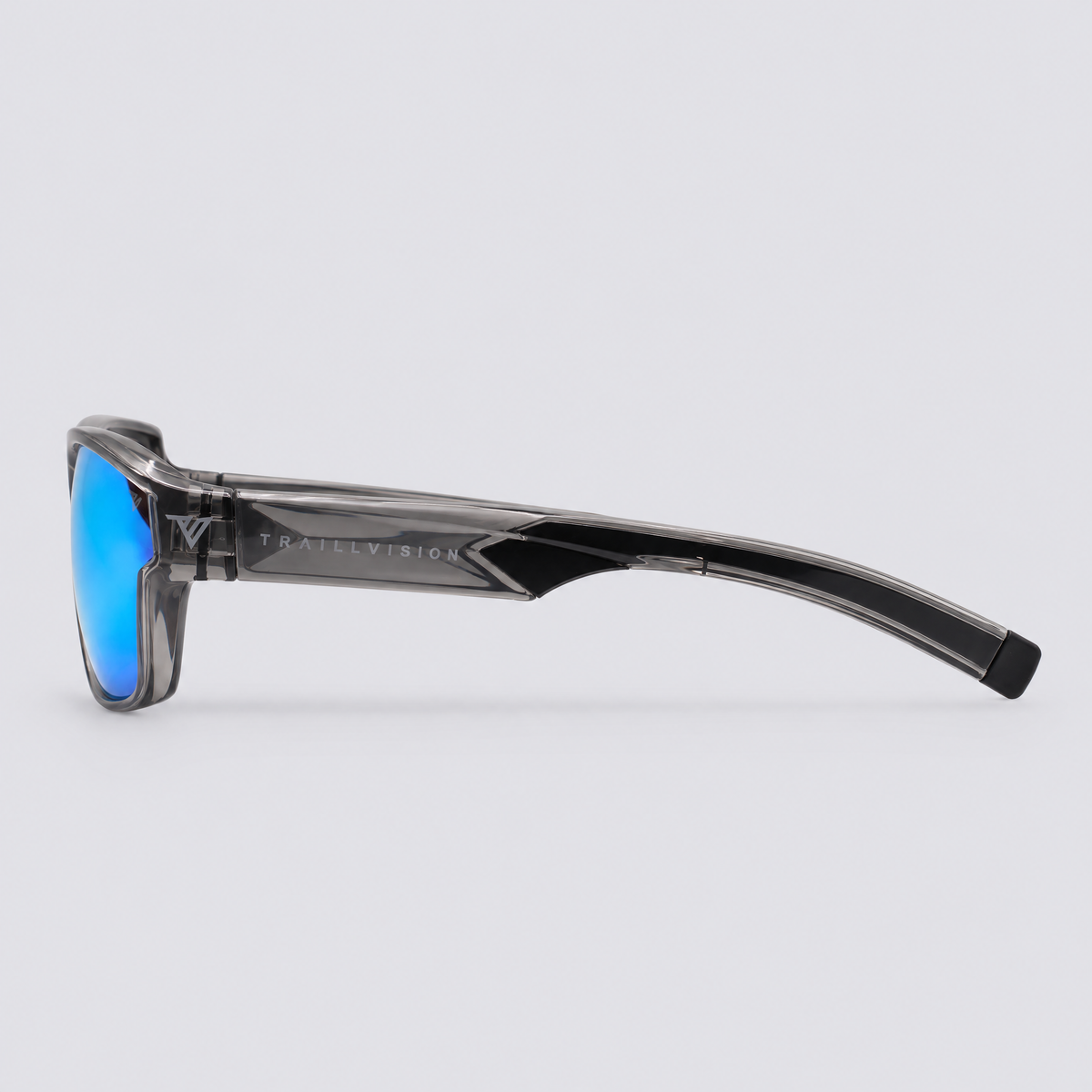 Ironclad Shiny Crystal Dark Grey Polarized Ice Blue Mirror – side view