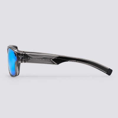 Ironclad Shiny Crystal Dark Grey Polarized Ice Blue Mirror – side view