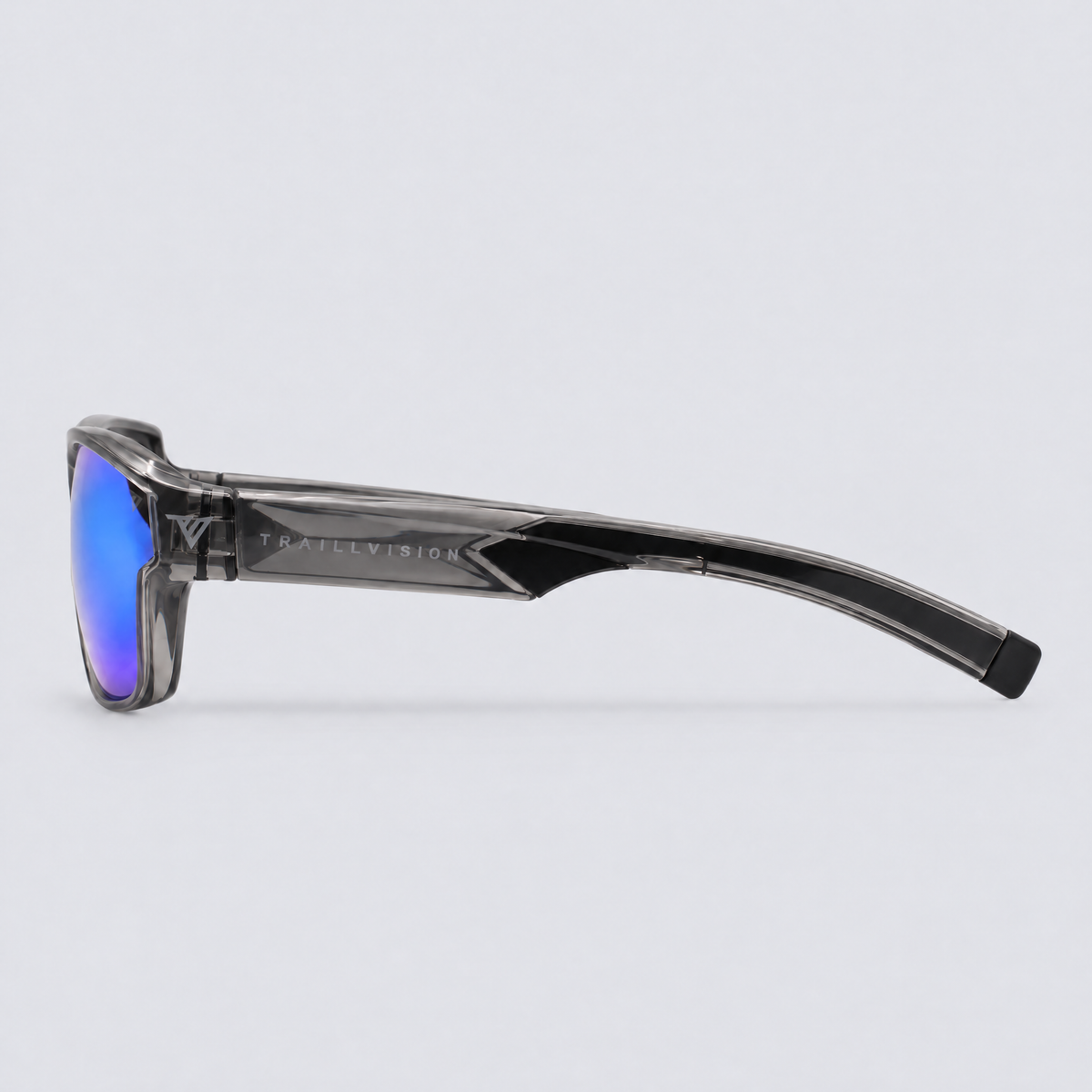 Ironclad Shiny Crystal Dark Grey Polarized Green Mirror – side view