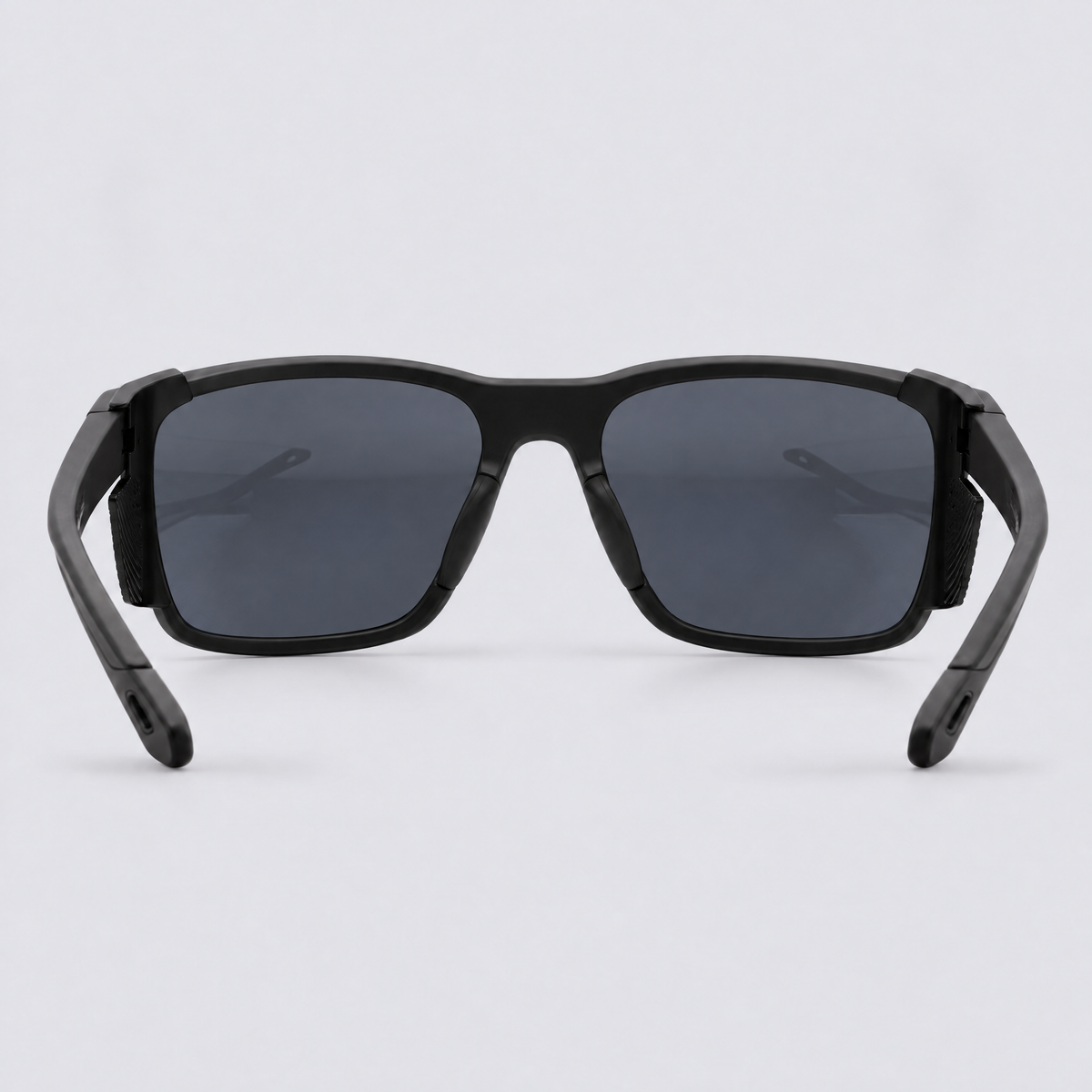 Ridgeline polarized sunglasses, Matte Black frame, Smoke lenses – back view