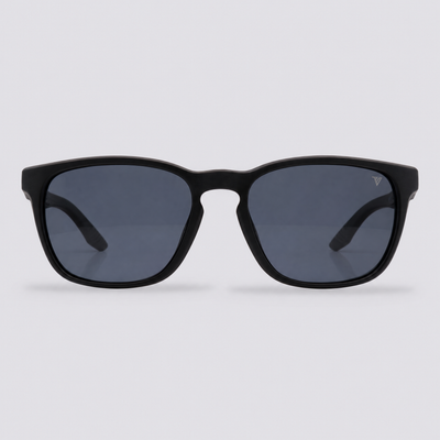 Stonepath polarized sunglasses, Matte Black frame, Smoke lenses – front view