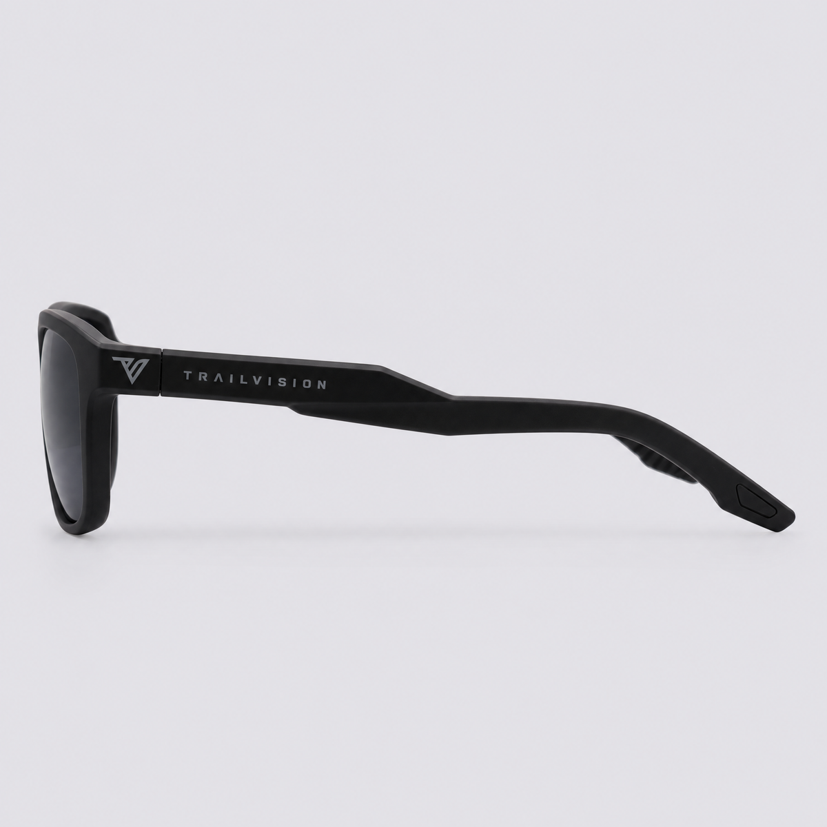 Stonepath polarized sunglasses, Matte Black frame, Smoke lenses – side view