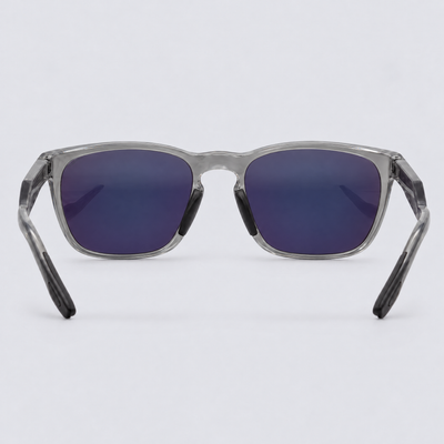 Stonepath polarized sunglasses, Shiny Crystal Dark Grey frame, Green mirror lenses – back view