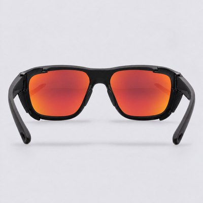 Switchback Matte Black Polarized Red Mirror – back view
