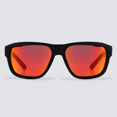 Switchback Matte Black Polarized Red Mirror – front view