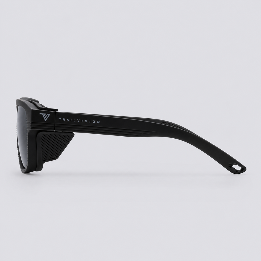 Switchback Matte Black Polarized Smoke – side view