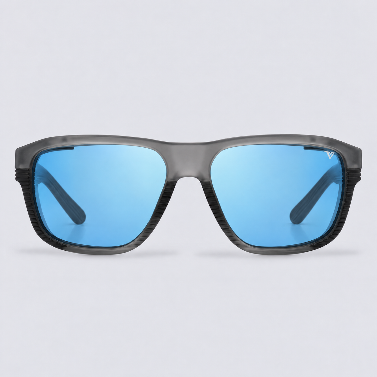 Switchback Matte Crystal Dark Grey Polarized Ice Blue Mirror – front view