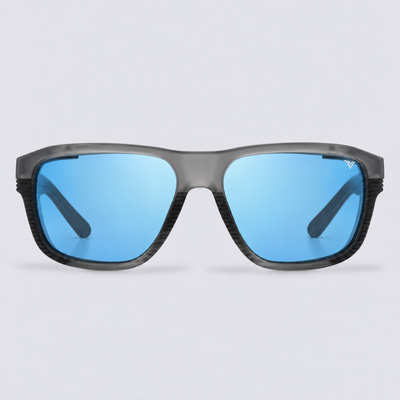 Switchback Matte Crystal Dark Grey Polarized Ice Blue Mirror – front view