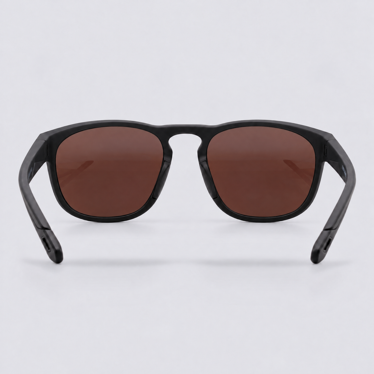 Trekker polarized sunglasses, Matte Black frame, Blue mirror lenses – back view