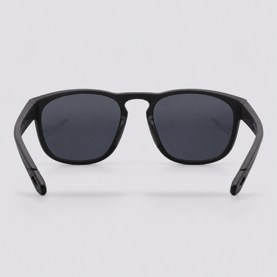 Trekker polarized sunglasses, Matte Black frame, Smoke lenses – back view