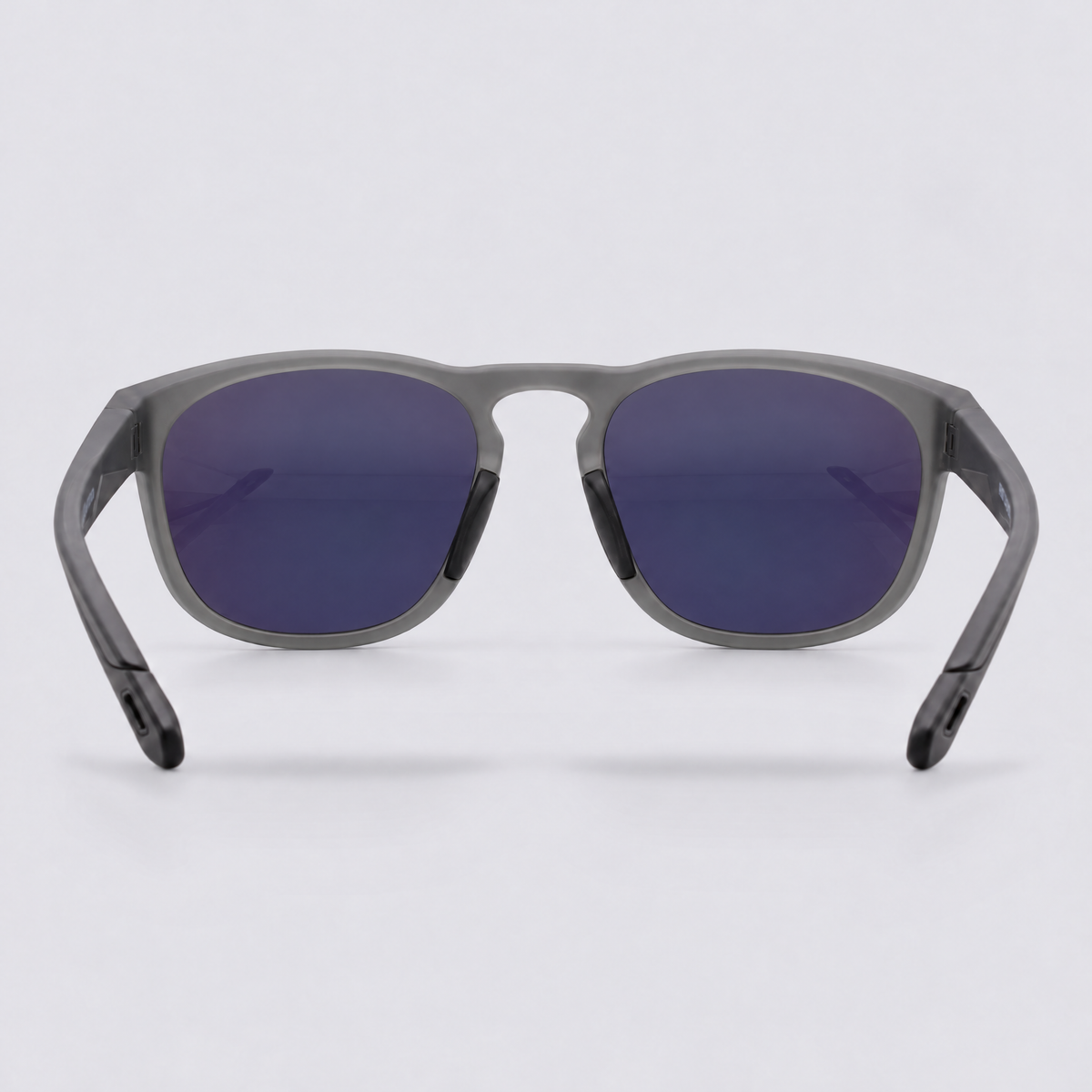 Trekker polarized sunglasses, Matte Crystal Dark Grey frame, Green mirror lenses – back view