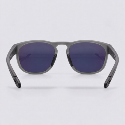 Trekker polarized sunglasses, Matte Crystal Dark Grey frame, Green mirror lenses – back view