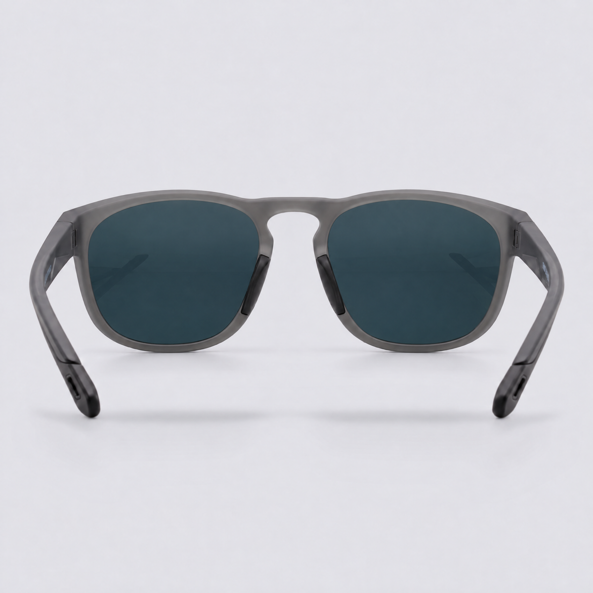 Trekker polarized sunglasses, Matte Crystal Dark Grey frame, Red mirror lenses – back view
