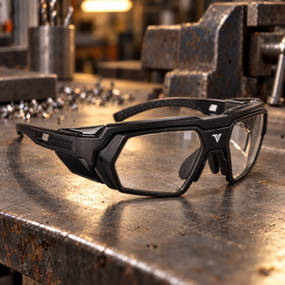 Titan safety glasses on a workbench