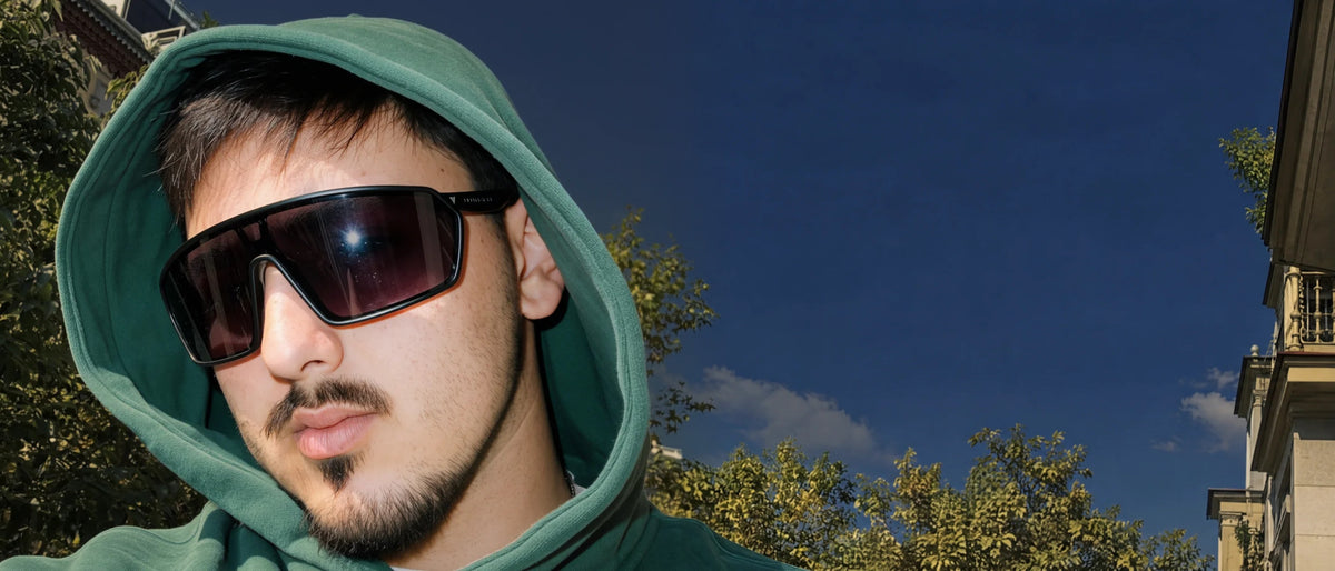 Galo Romero, founder of Trailvision Optics, in Trailvision shields