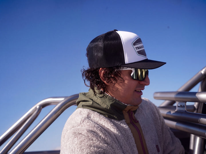 Performance shield eyewear on the trail