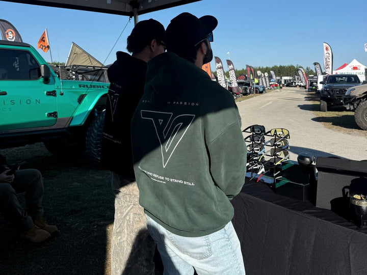 Trailvision hoodies at the booth